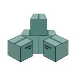 Lot de cartons empilés représentant le flux de déchets cartons pris en charge par IDS Environnement.