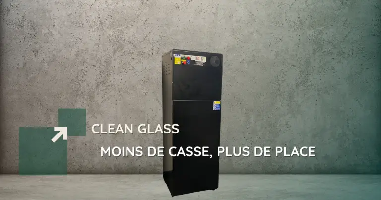 Broyeur à verre professionnel Clean Glass noir, compact et autonome, pour bars, restaurants et hôtels