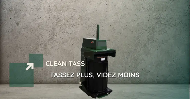 Tasseur compacteur à poubelle professionnel Clean Tass vert et noir, pour bars, restaurants et hôtels