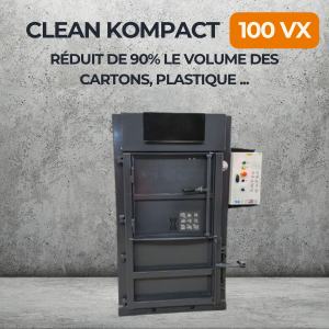 Presse à balles Clean Kompact 100 VX réduit 90% volume cartons et plastiques