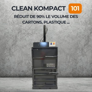 Presse à balles Clean Kompact 101 réduit 90% volume cartons et plastiques