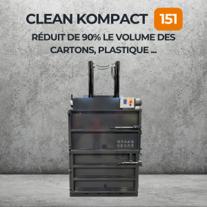 Presse à balles Clean Kompact 151 réduit 90% volume cartons et plastiques