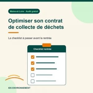 Checklist pour optimiser son contrat de collecte de déchets professionnels dans le Maine-et-Loire (c'est le champ le plus important pour le SEO — il décrit ce que montre l'image tout en portant la requête cible)