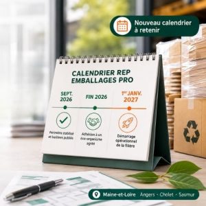 REP emballages professionnels reportée au 1er janvier 2027 avec le nouveau calendrier des échéances pour les entreprises.