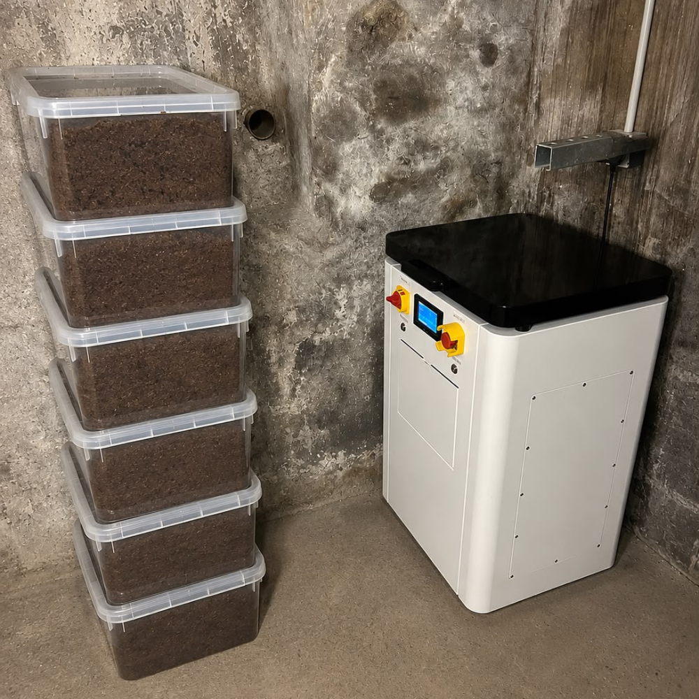 Même local propre après installation du biodigesteur Clean Digest : plus de bacs de biodéchets en attente